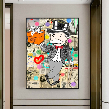 Alec Monopoly Money Gift Prints Newspaper Canvas Print-ChandeliersDecor