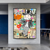 Alec Monopoly Money Gift Prints Newspaper Canvas Print-ChandeliersDecor