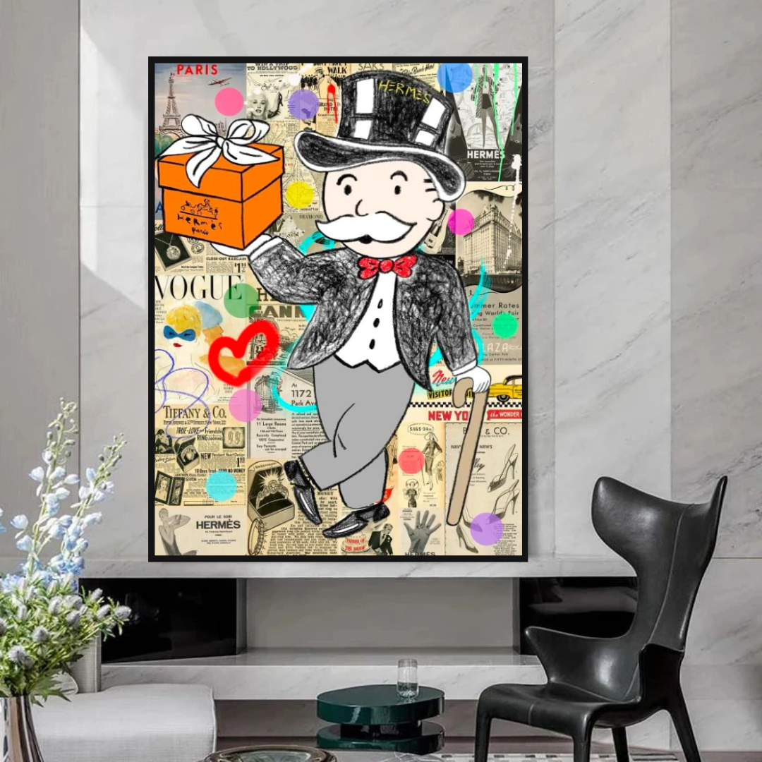 Alec Monopoly Money Gift Prints Newspaper Canvas Print-ChandeliersDecor