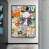 Alec Monopoly Money Gift Prints Newspaper Canvas Print-ChandeliersDecor