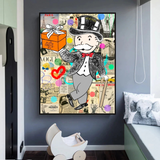 Alec Monopoly Money Gift Prints Newspaper Canvas Print-ChandeliersDecor