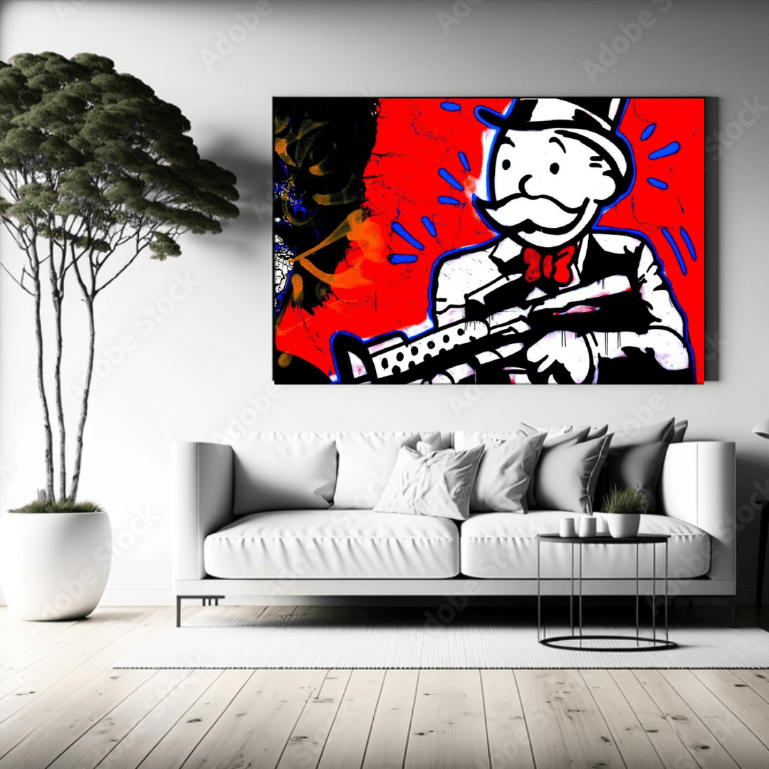 Alec Monopoly Money Man Gangster Scarface Canvas Wall Art-ChandeliersDecor