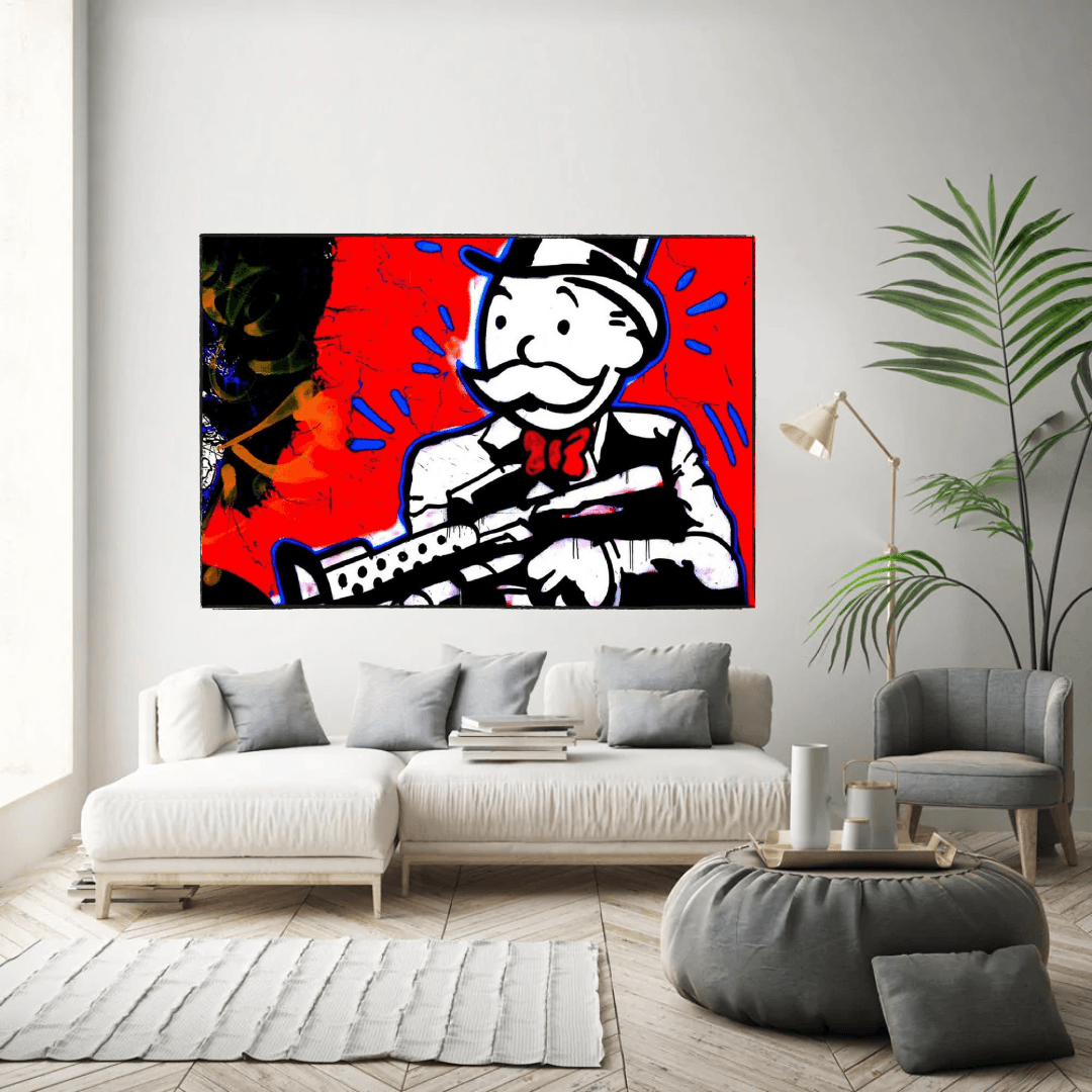 Alec Monopoly Money Man Gangster Scarface Canvas Wall Art-ChandeliersDecor