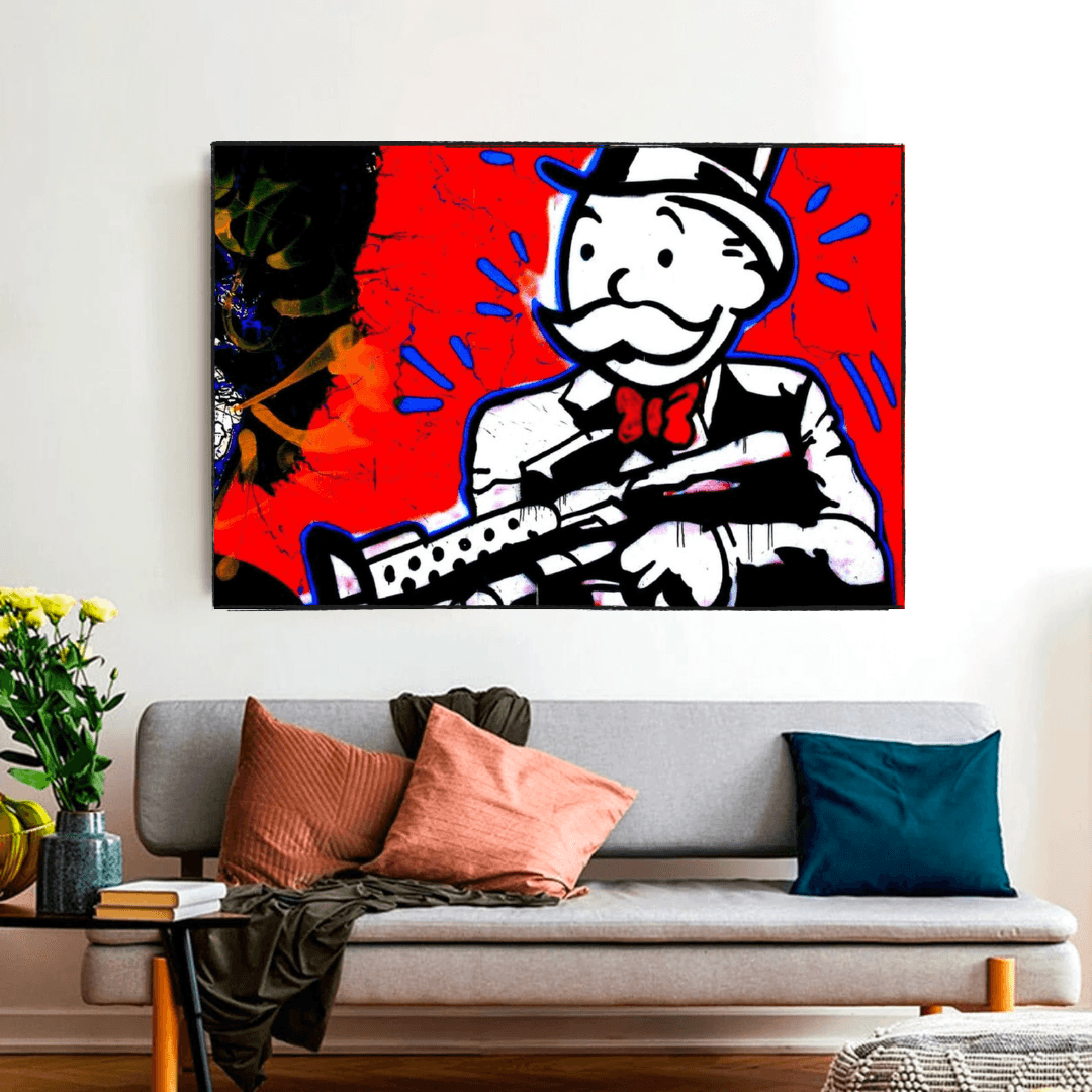 Alec Monopoly Money Man Gangster Scarface Canvas Wall Art-ChandeliersDecor