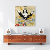 Alec Monopoly Money Man Millionaire Canvas Wall Art-ChandeliersDecor