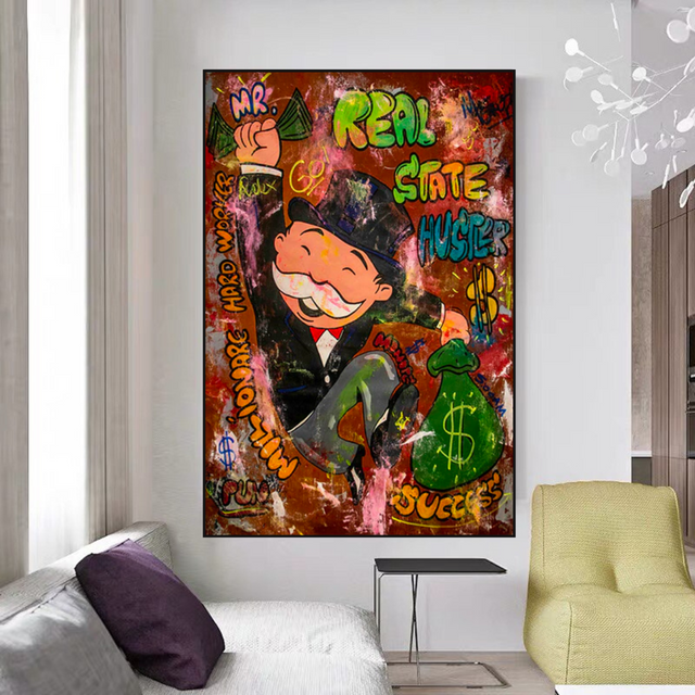 Alec Monopoly Money Man Real Estate Hustler Canvas Print