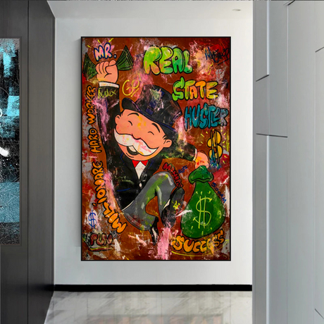 Alec Monopoly Money Man Real Estate Hustler Canvas Print-ChandeliersDecor