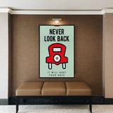 Alec Monopoly Never Look Back Play Card Canvas Wall Art-ChandeliersDecor