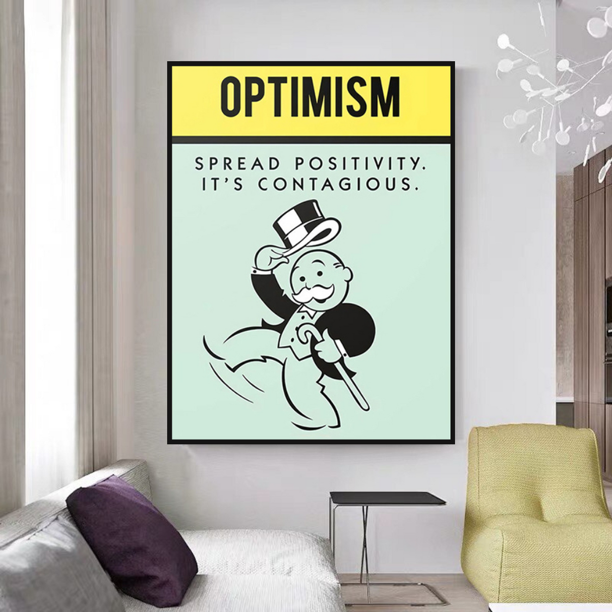 Alec Monopoly Optimism Play Card Canvas Wall Art