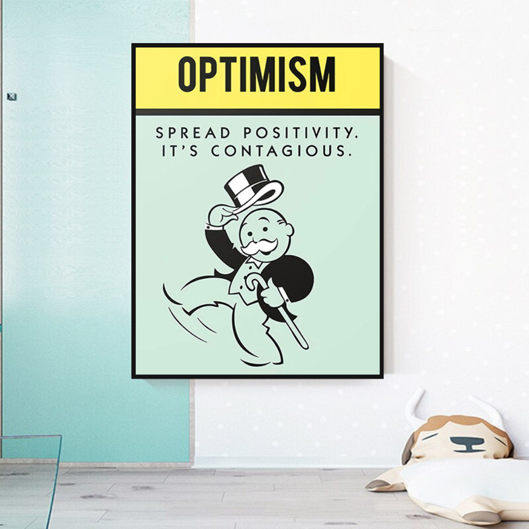 Alec Monopoly Optimism Play Card Canvas Wall Art