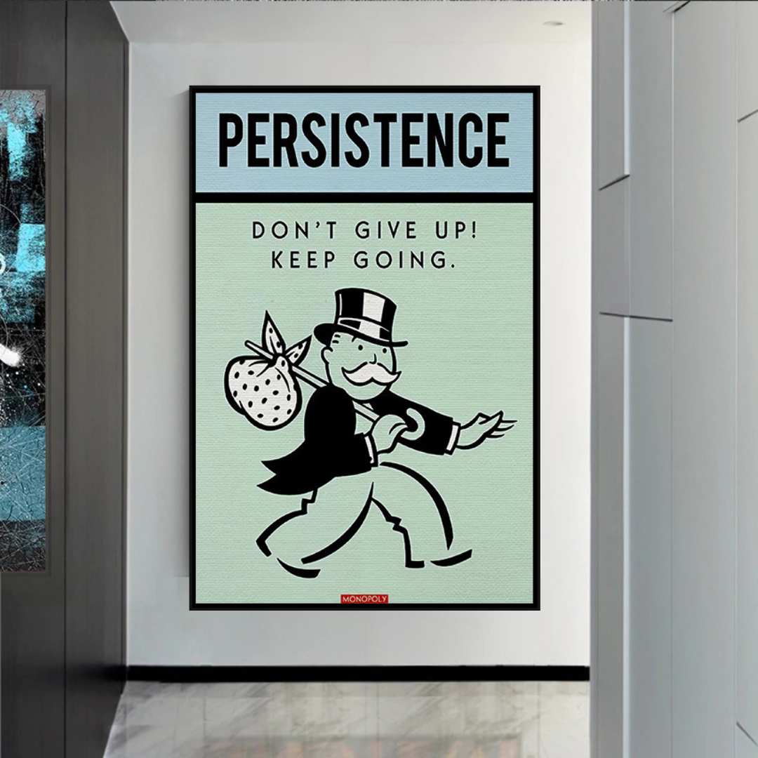 Alec Monopoly Persistence Don't Give Up Carte de jeu Décoration murale sur toile 