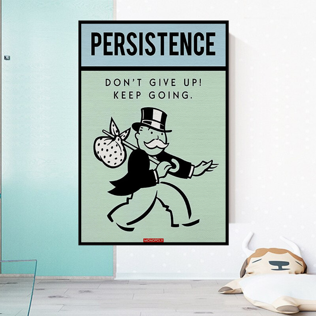 Alec Monopoly Persistence Dont Give Up Play Card Canvas Wall Art
