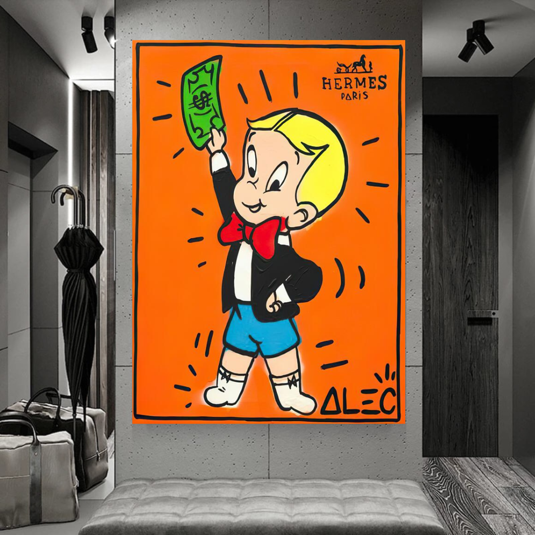 Alec Monopoly Richie Rich Money Man Canvas Print-ChandeliersDecor