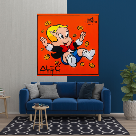 Alec Monopoly Richie Rich Money Man Canvas Print-ChandeliersDecor