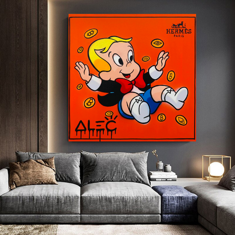 Alec Monopoly Richie Rich Money Man Canvas Print-ChandeliersDecor