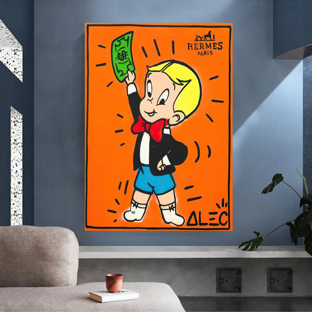 Alec Monopoly Richie Rich Money Man Canvas Print-ChandeliersDecor