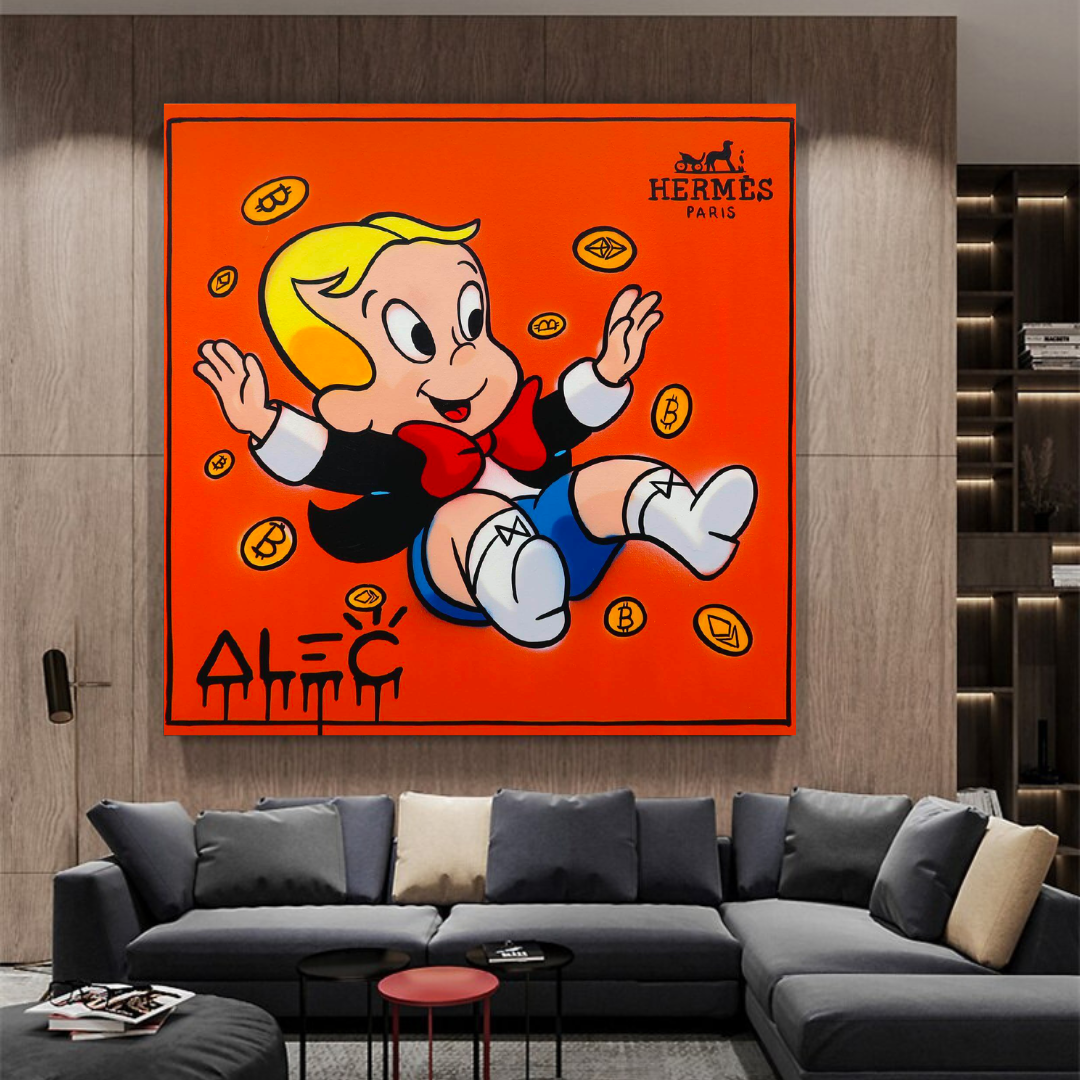 Alec Monopoly Richie Rich Money Man Canvas Print-ChandeliersDecor