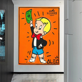 Alec Monopoly Richie Rich Money Man Canvas Print-ChandeliersDecor