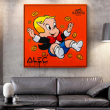 Alec Monopoly Richie Rich Money Man Canvas Print-ChandeliersDecor