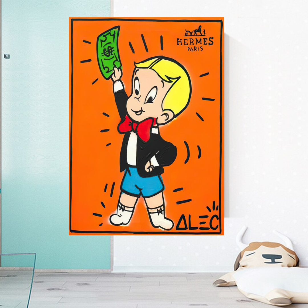 Alec Monopoly Richie Rich Money Man Canvas Print-ChandeliersDecor