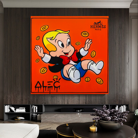 Alec Monopoly Richie Rich Money Man Canvas Print-ChandeliersDecor