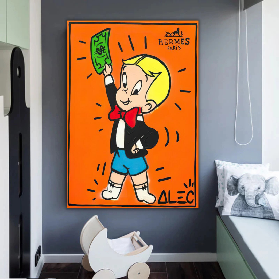 Alec Monopoly Richie Rich Money Man Canvas Print-ChandeliersDecor