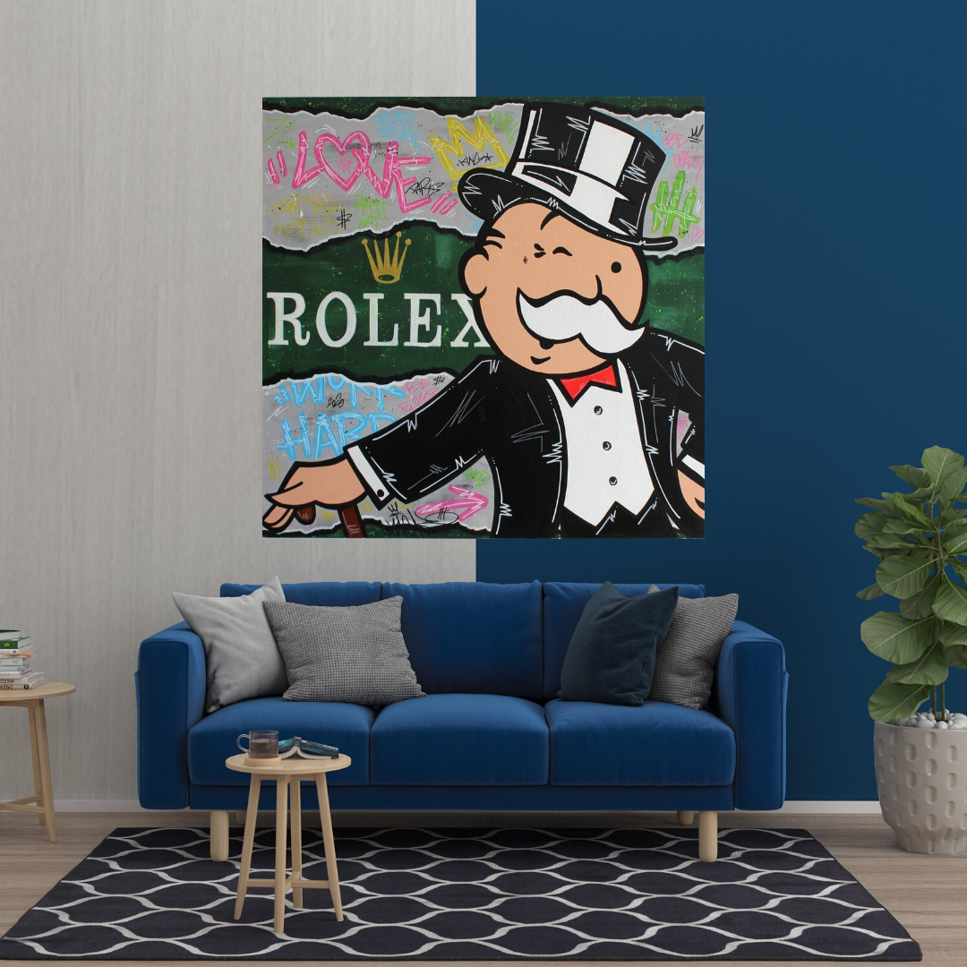 Alec Monopoly Rolex Money Man Canvas Print-ChandeliersDecor