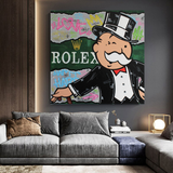 Alec Monopoly Rolex Money Man Canvas Print-ChandeliersDecor