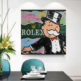 Alec Monopoly Rolex Money Man Canvas Print-ChandeliersDecor