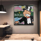 Alec Monopoly Rolex Money Man Canvas Print-ChandeliersDecor