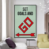 Alec Monopoly Set Goals and Go Play Card Canvas Wall Art