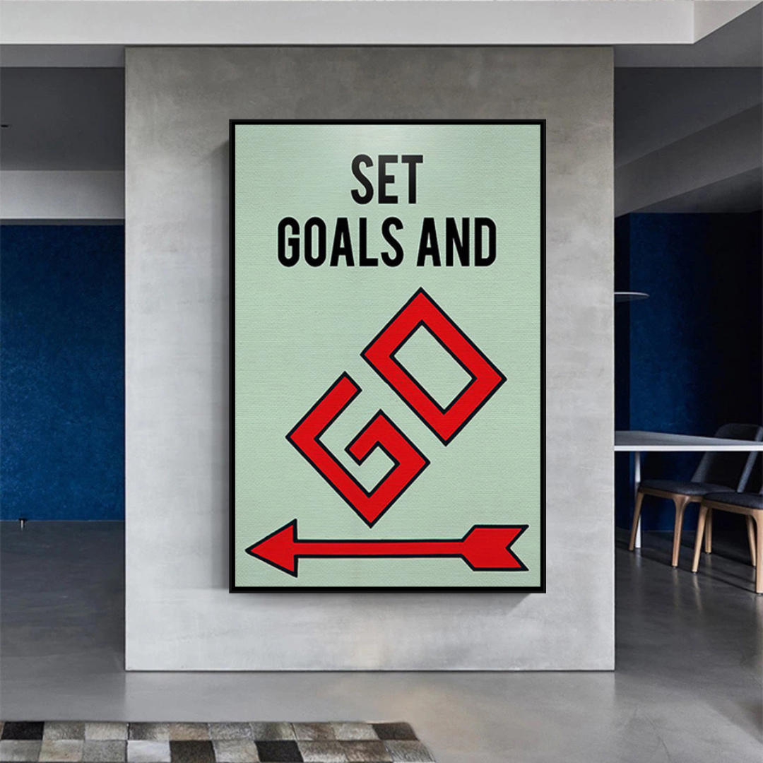 Alec Monopoly Set Goals and Go Play Card Canvas Wall Art-ChandeliersDecor