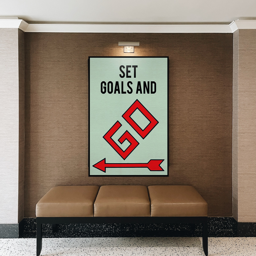 Alec Monopoly Set Goals and Go Play Card Canvas Wall Art-ChandeliersDecor