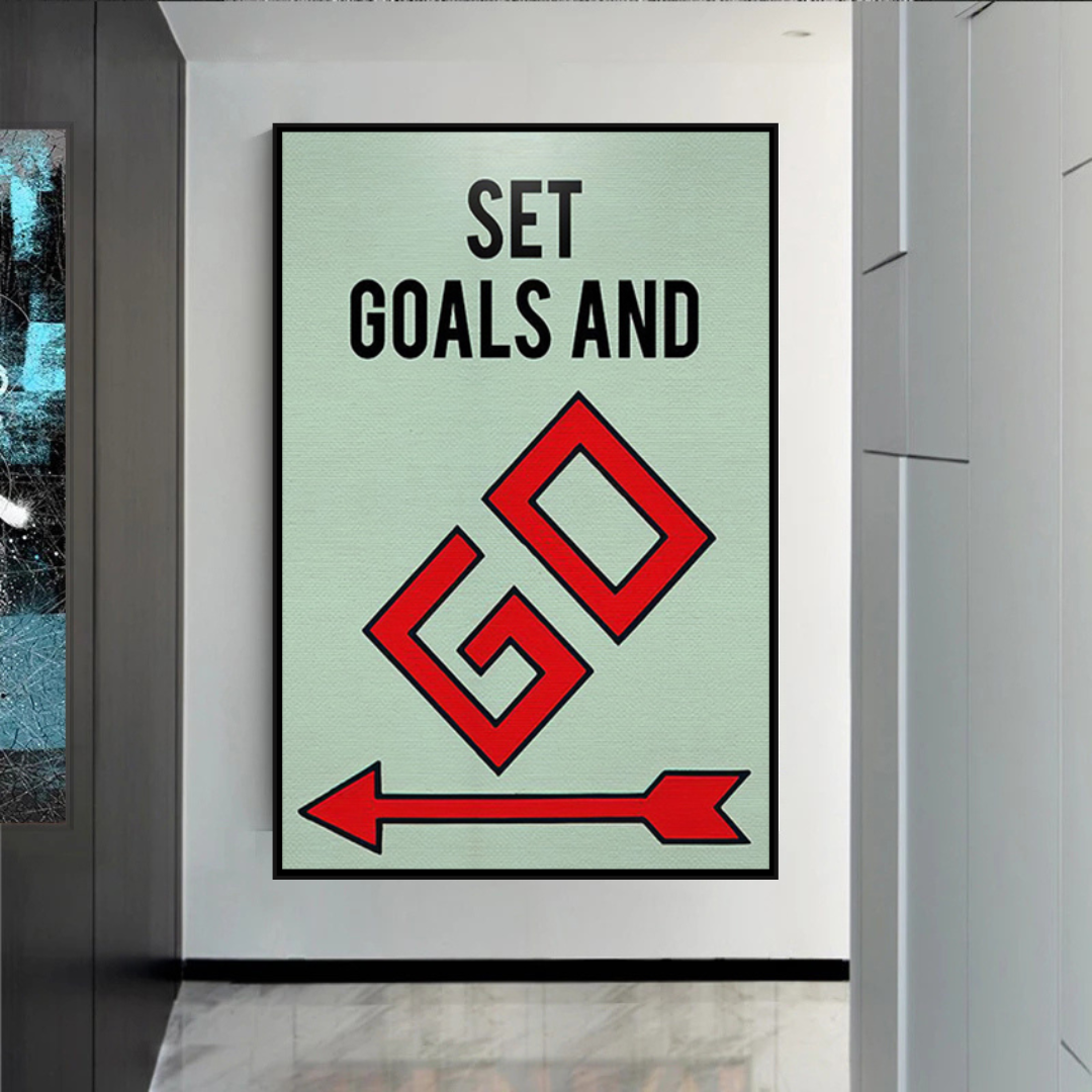 Alec Monopoly Set Goals and Go Play Card Canvas Wall Art-ChandeliersDecor