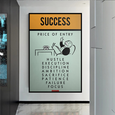 Alec Monopoly Success Price of Entry Play Card Canvas Wall Art-ChandeliersDecor