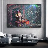 Alec Monopoly Unleashes Beats as Club Wall's Artistic DJ Wall Art-ChandeliersDecor