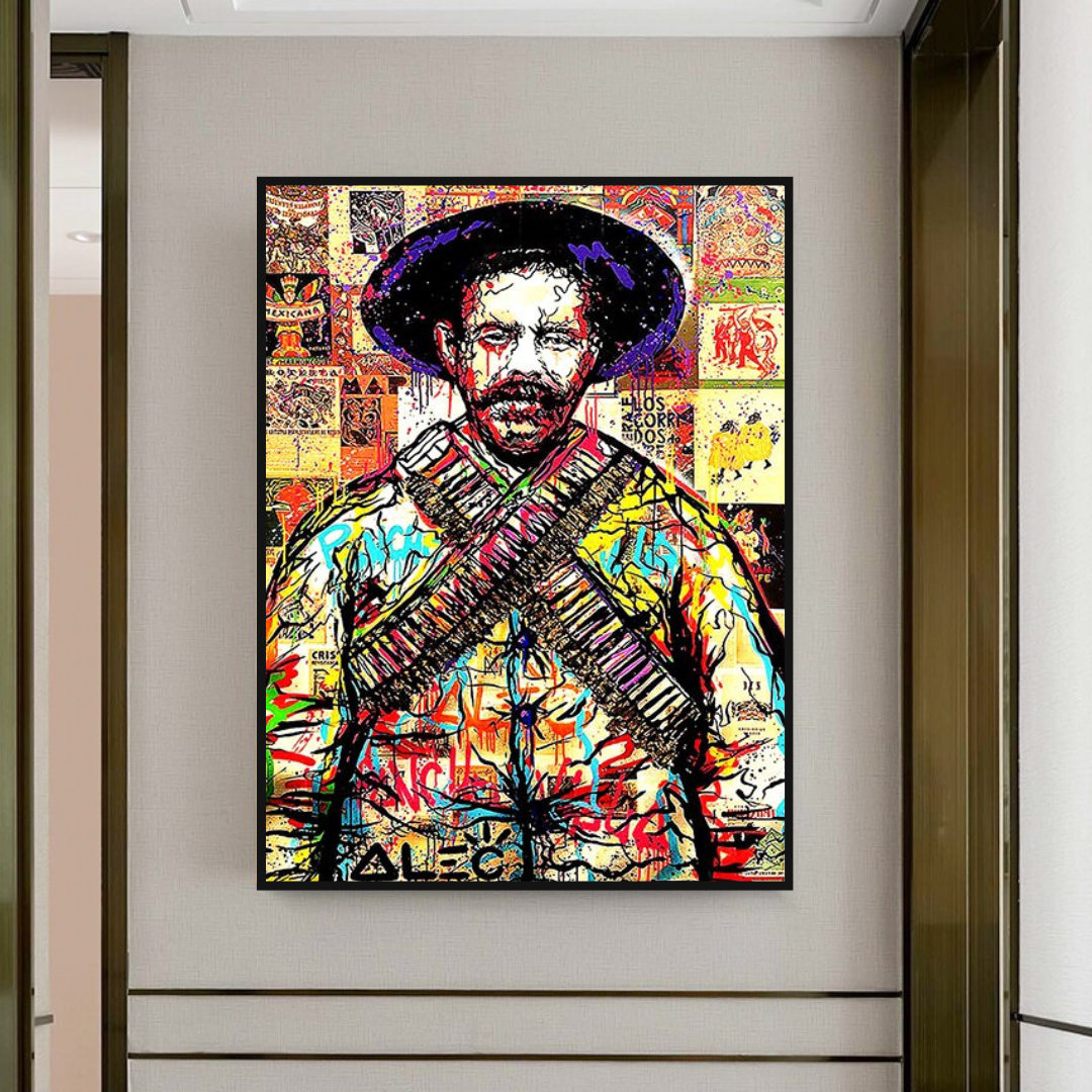 Alec Pancho Villa Mexican General Pop Canvas Wall Art-ChandeliersDecor