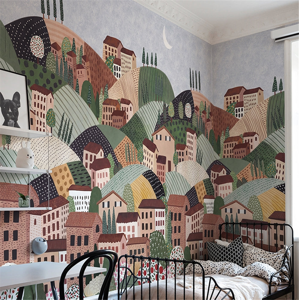 Alpine Village Wallpaper Mural: Transform Your Space!-ChandeliersDecor