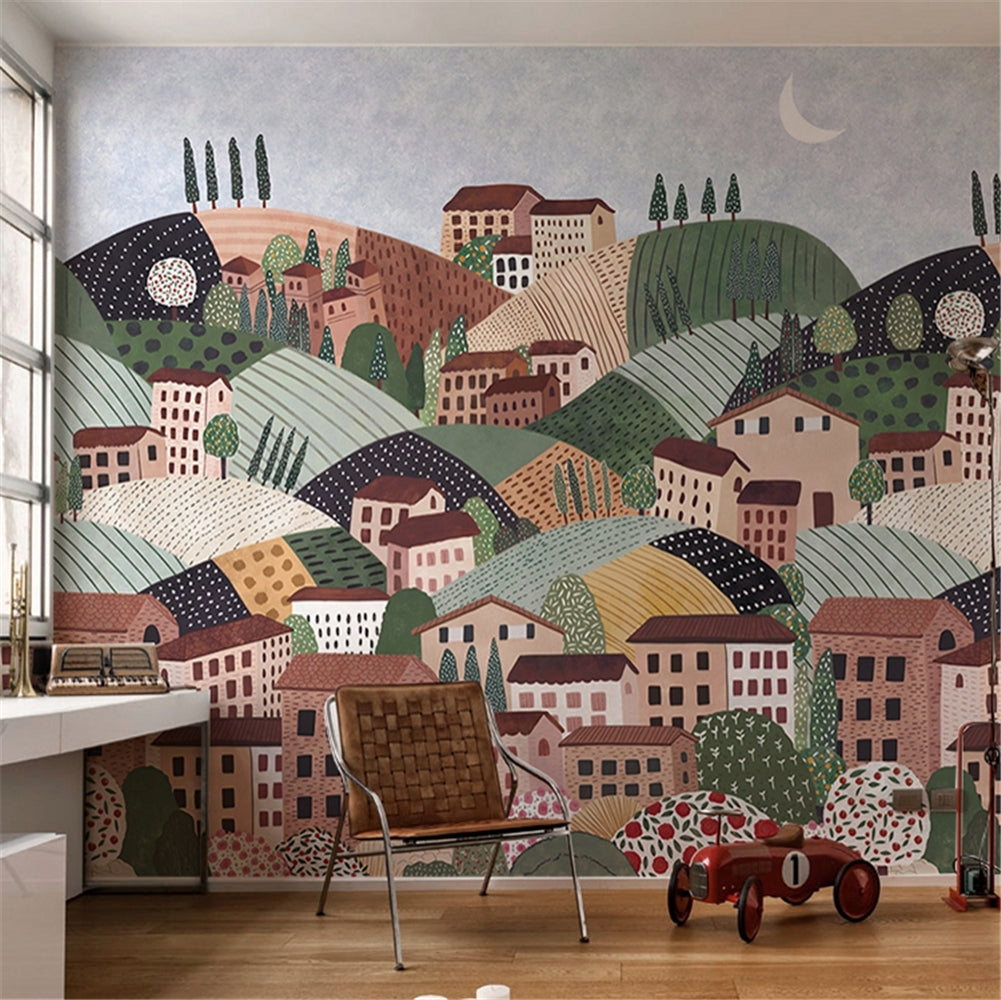 Alpine Village Wallpaper Mural: Transform Your Space!-ChandeliersDecor