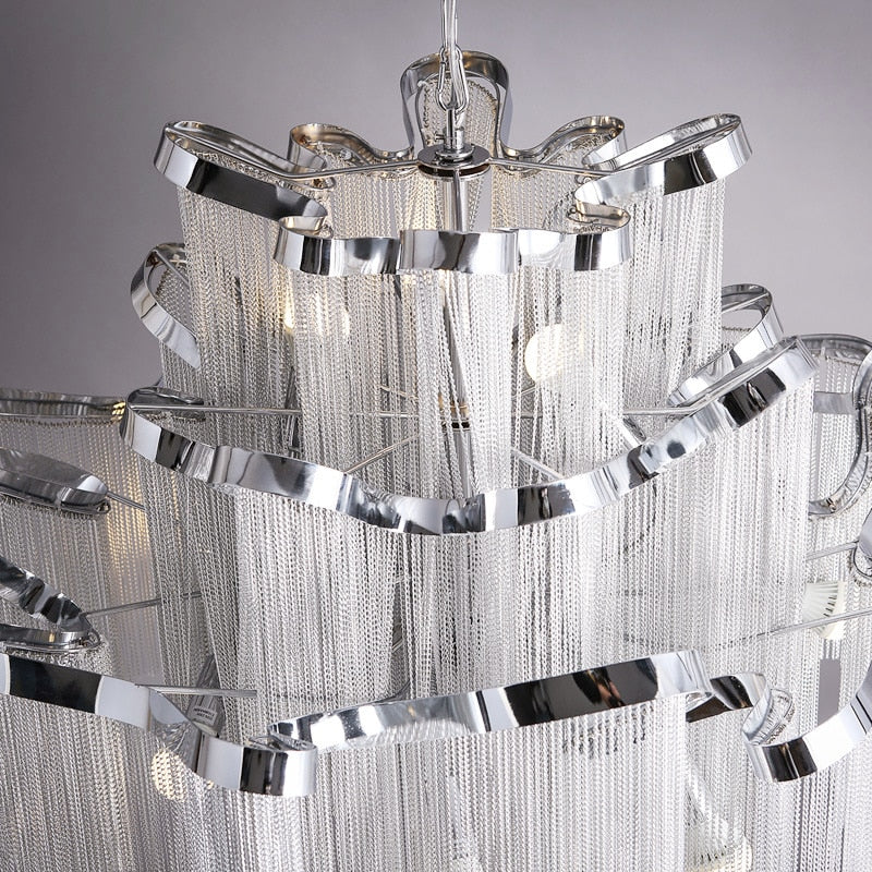 Aluminium Fringed Chandelier: Elegant and Timeless Design-ChandeliersDecor