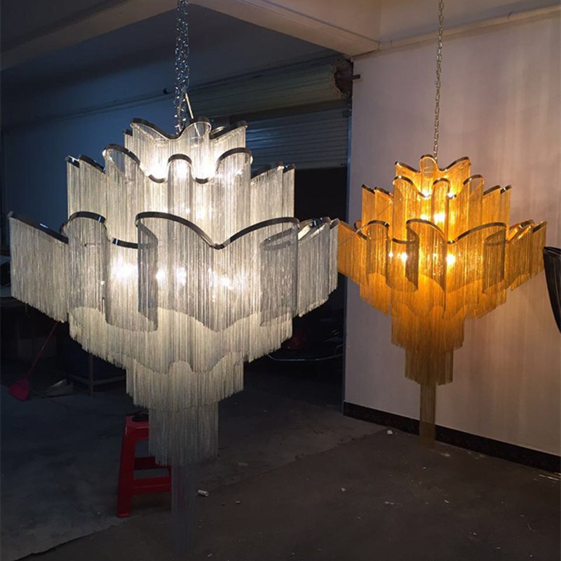 Aluminium Fringed Chandelier: Elegant and Timeless Design-ChandeliersDecor