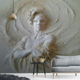 Ancient Style Masked Lady Wallpaper for Home Wall Decor-ChandeliersDecor