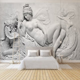 Ancient Theme Mountain Carving Wallpaper for Home Wall Decor-ChandeliersDecor