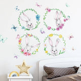 Animals hanging from Balloons Wall decal | Bunny Rabbit Set | Gifts for kids