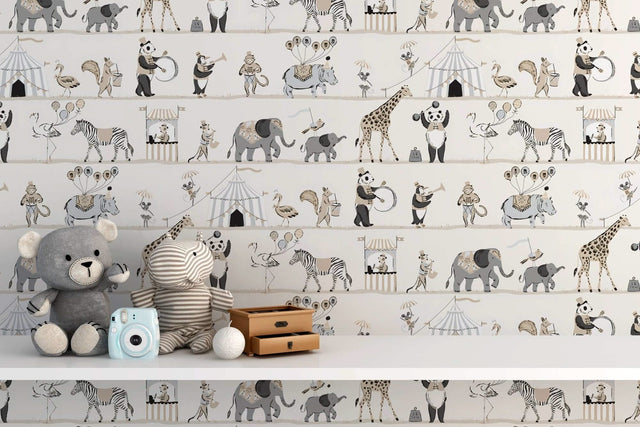 Animal Circus - Kids Room Wallpaper Mural-ChandeliersDecor.com