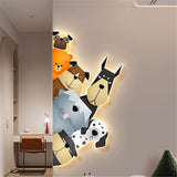 Animal Murals Led Wall Lamp With Plug Wire For Kids Room-ChandeliersDecor