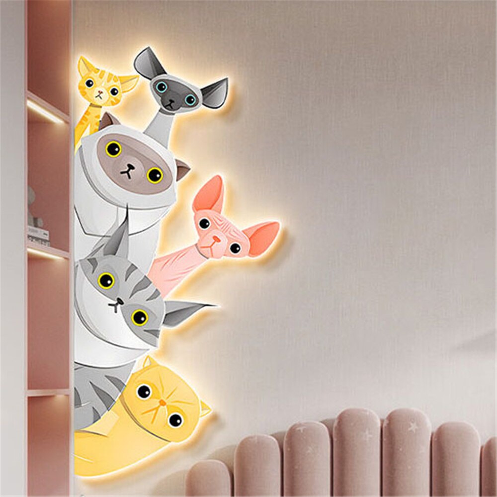 Animal Murals Led Wall Lamp With Plug Wire For Kids Room-ChandeliersDecor