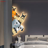 Animal Murals Led Wall Lamp With Plug Wire For Kids Room-ChandeliersDecor