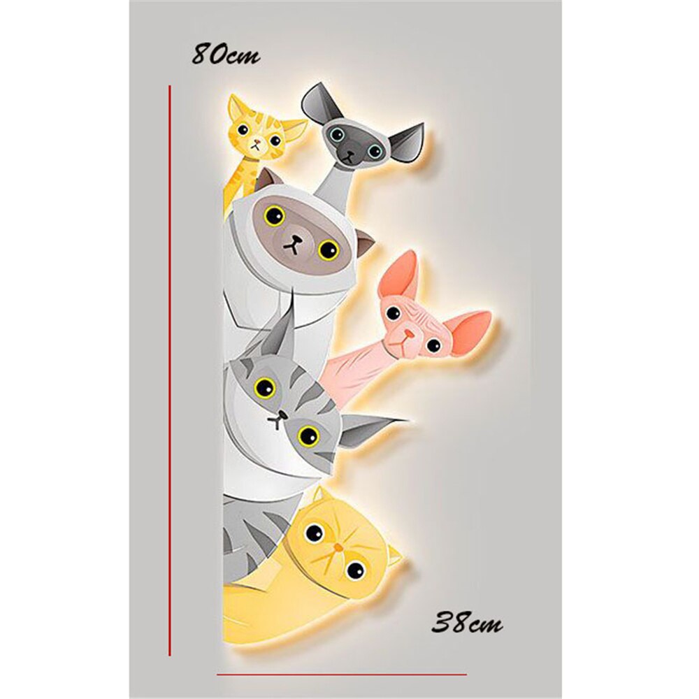 Animal Murals Led Wall Lamp With Plug Wire For Kids Room-ChandeliersDecor