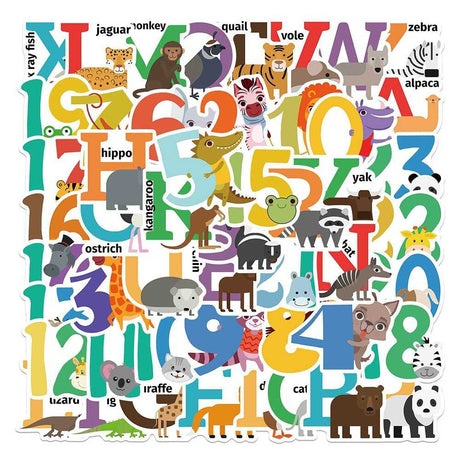 Animal to Theme Alphabet and Number Stickers-ChandeliersDecor